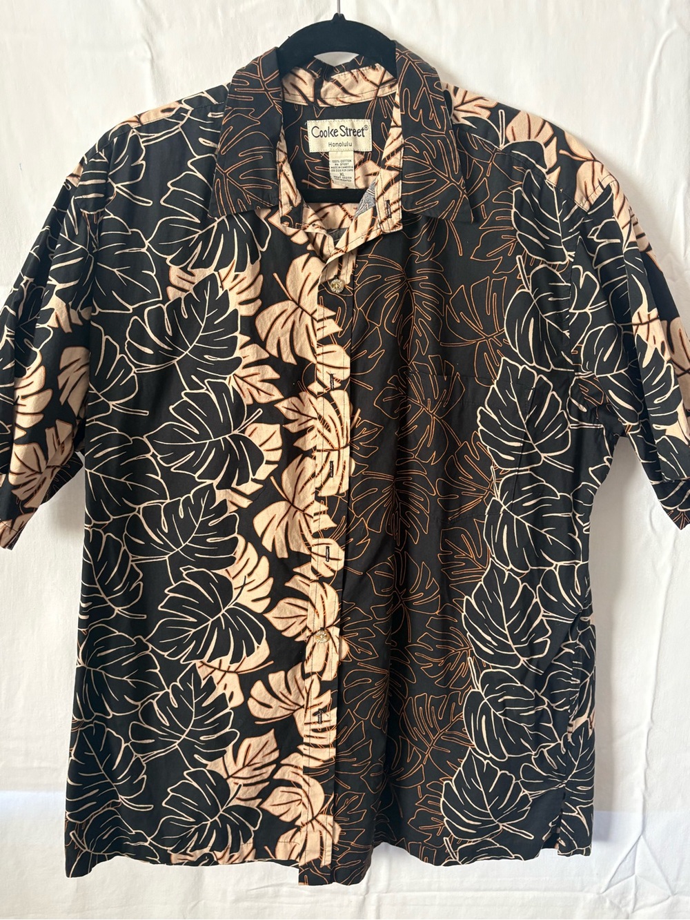 Cooke Street Black & Tan Tropical Short-Sleeve Button Down Shirt